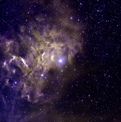 Star AE Aurigae with dust and hydrogen